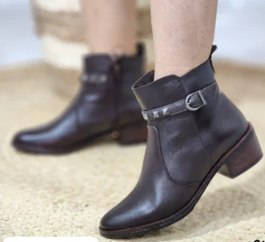 BOTA COURO SPIKE SALTO 5CM - Código 002036-1